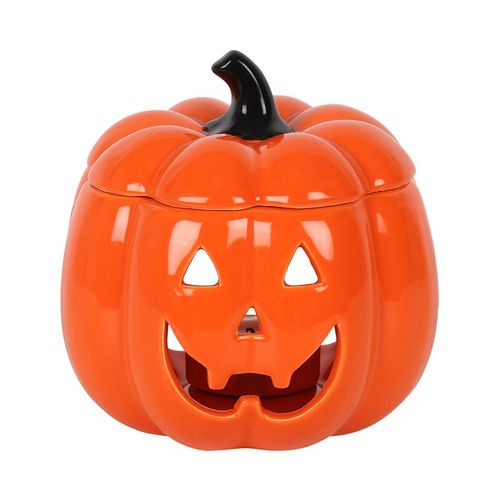 Welcome the sacred energies of Samhain with our Smiling Ceramic Jack-O'-Lantern Oil Burner—a radiant companion for your seasonal rituals. Crafted with warmth and whimsy, this charming pumpkin spirit carries a smiling face to invite joy, protection, and transformation into your sacred space.

As the veil thins this Halloween season, let the flicker of a tealight candle illuminate your altar and amplify your intentions. Remove the lid and infuse your space with the energies of autumn—spiced apples, earthy pat