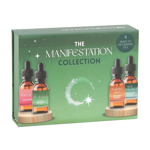 The scents you'll discover in this set are: Romance - Mystic Rose, Abundance - Psychic Peppermint, Positive Vibes - Optimistic Orange, New Beginnings - Regenerating Rosemary.