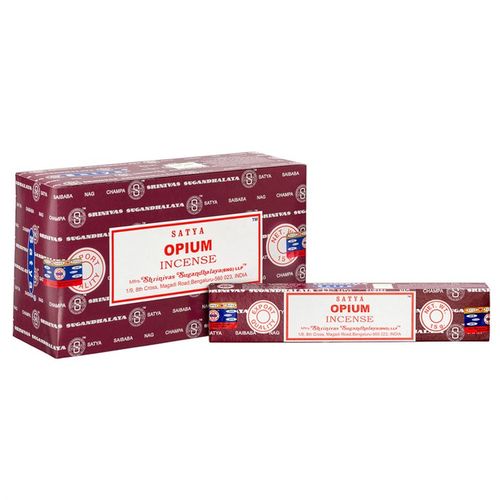 Discover the magic within this set of 12 packs of Satya Opium incense sticks. Infused with a floral aroma, these sticks are crafted to lift your spirit and awaken your inner creativity. Hand-rolled by skilled artisans in India, each pack holds 10-12 vegan-friendly sticks made from the finest natural ingredients. Let the enchanting fragrance guide your rituals and inspire your mystical journey.
