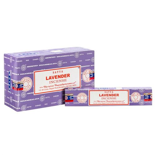 Embrace tranquility with this collection of 12 packs of Satya Lavender incense sticks. Crafted by skilled Indian artisans, these sticks release a gentle floral aroma known to calm the spirit and invite peaceful slumber. Each pack holds 10-12 vegan-friendly sticks, made from the finest natural ingredients to enhance your sacred space with soothing, restorative energy.