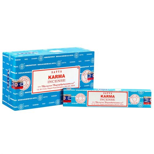 This collection includes 12 bundles of Satya Karma incense sticks, each radiating a floral aroma designed to elevate your spirit and encourage positive energy. Crafted by skilled Indian artisans, these incense sticks are made with premium, vegan-friendly ingredients. Every inner pack holds 10-12 sticks, perfect for your sacred rituals and moments of enchantment..