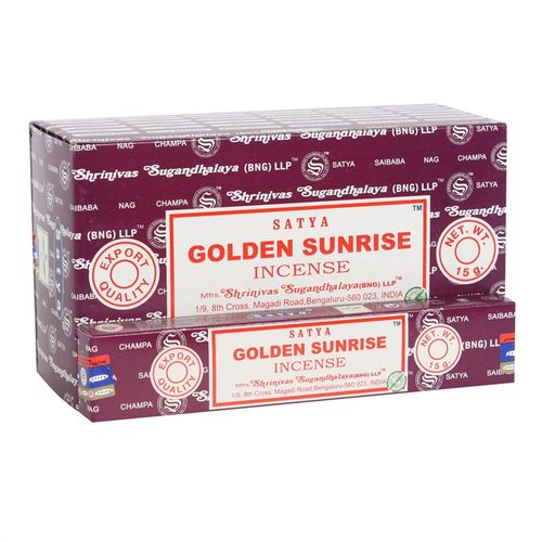 Within this enchanted box lie 12 bundles of Satya Golden Sunrise incense sticks, each crafted by skilled Indian artisans with the finest natural elements. Every bundle holds 10 to 12 vegan-friendly sticks, ready to awaken your senses and elevate your sacred rituals.