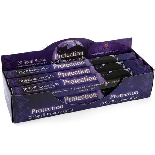This set features a display box containing six packs of Protection Spell incense sticks, each with 20 sandalwood-scented sticks. Crafted from bamboo, wood powder, tree bark, and premium fragrance, these incense are perfect for casting protective intentions and banishing negative energies. Envisioned by the mystical artist Lisa Parker.