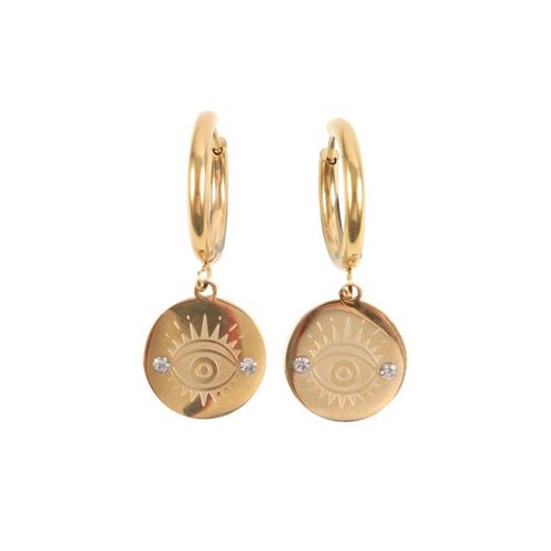 Present loved ones with these stunning gold-toned All Seeing Eye earrings to offer them protection and good luck wherever they go. Also known as the Evil Eye this talisman is a symbol of luck and is believed to deflect misfortune.