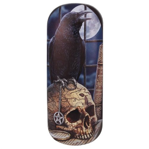 Protect your glasses in style with this enchanting case adorned with the 'Salem' artwork by the talented Lisa Parker. Crafted with a vivid, high-quality color print, it measures 4cm high, 16cm wide, and 6cm deep, making it perfect for your mystical eyewear. Packaged neatly at 20cm by 6cm by 4cm, this case blends practical protection with magical charm.