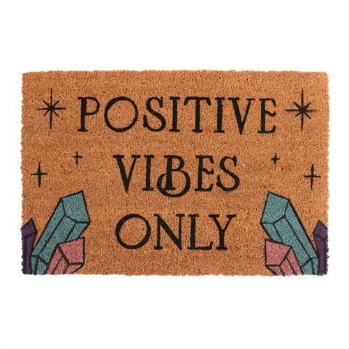 Step into a realm of enchantment with our Natural Positive Vibes Only Doormat, designed to invite uplifting energy and joyful spirits into your home. Adorned with the powerful phrase "Positive Vibes Only," this mystical mat is accented by shimmering magic crystals, believed to amplify love, happiness, and protection. Crafted for those who cherish a sacred space, it serves as a gentle guardian at your threshold, encouraging only the brightest energies to cross. Please note, the delicate design may fade under