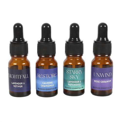 Unwind and relax with this Sleep collection of ready to use, blended essential oils. The set contains 4 x 10ml bottles with a dropper tool lid, helping to apply just the right amount of oil for each use.