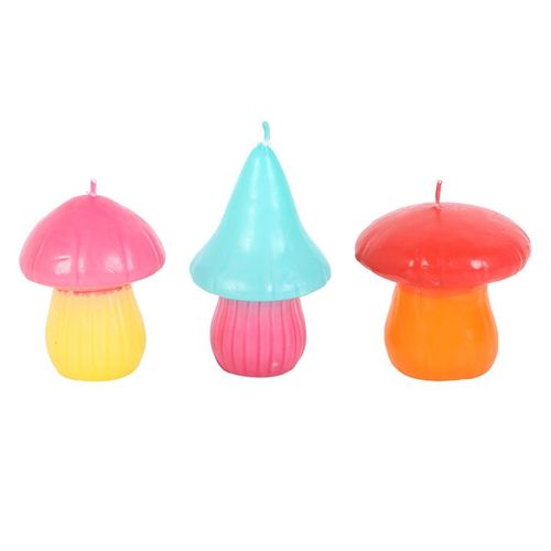 This set of 3 mushroom shaped candles is perfect for adding pops of colour around the home to create a vibrant and distinctive style. Mix and match with any colour scheme as a final finishing touch to any room. Warning: This candle may drip wax. Always burn on a stable, heat-resistant surface such as glass, metal, or ceramic. Avoid flammable materials like wood, fabric, or plastic. Do not burn for more than one hour at a time