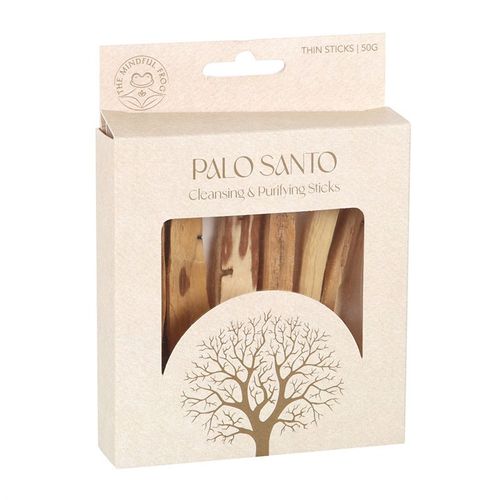 This 50g pack of Palo Santo sticks are traditionally used in spiritual rituals for cleansing and purifying spaces. Known for its sweet, woody scent, these thin sticks are convenient for quick burns or individual use. Simply hold the stick upside down and light the top until there is a small flame. After 1 minute, blow out the flame and place in a fireproof bowl or holder, blowing gently on the embers when required. When in use, the soothing smoke is believed to promote relaxation and positive energy.