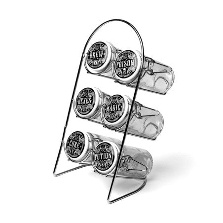 Organise your spell ingredients with the Alchemy Gothic Witch’s Spice Rack – includes 6 jars, labels & frame. Perfect for any modern witch’s apothecary.