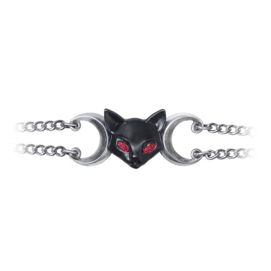 A stunning bracelet for day to night wear. A triple goddess shrine to the Egyptian warrior cat and protectress, bringer of joy and goddess of sexuality.