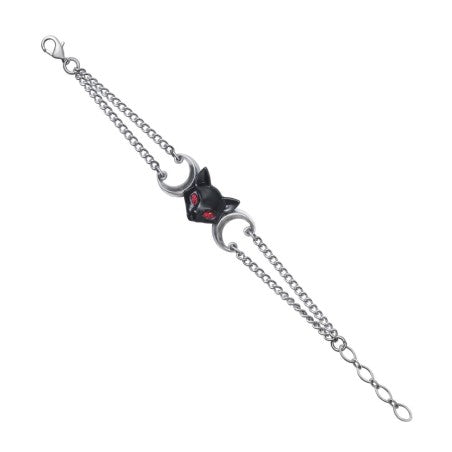 A stunning bracelet for day to night wear. A triple goddess shrine to the Egyptian warrior cat and protectress, bringer of joy and goddess of sexuality.
